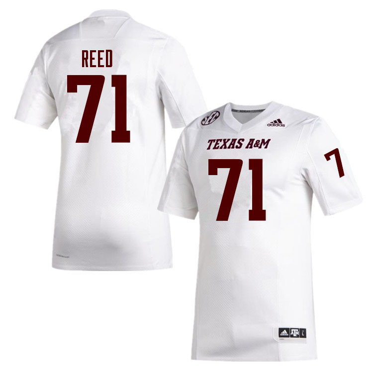 Men #71 Grayson Reed Texas A&M Aggies College Football Jerseys Sale-White - Click Image to Close